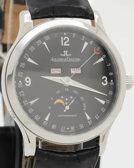 Jaeger-LeCoultre Master Calendar Moonphase 37MM Black Dial Leather Strap (140.8.98.S)