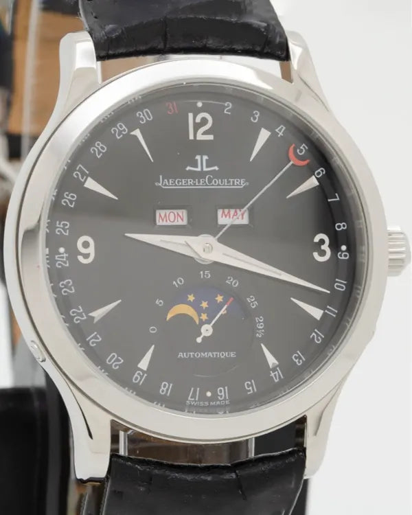 Jaeger-LeCoultre Master Calendar Moonphase 37MM Black Dial Leather Strap (140.8.98.S)