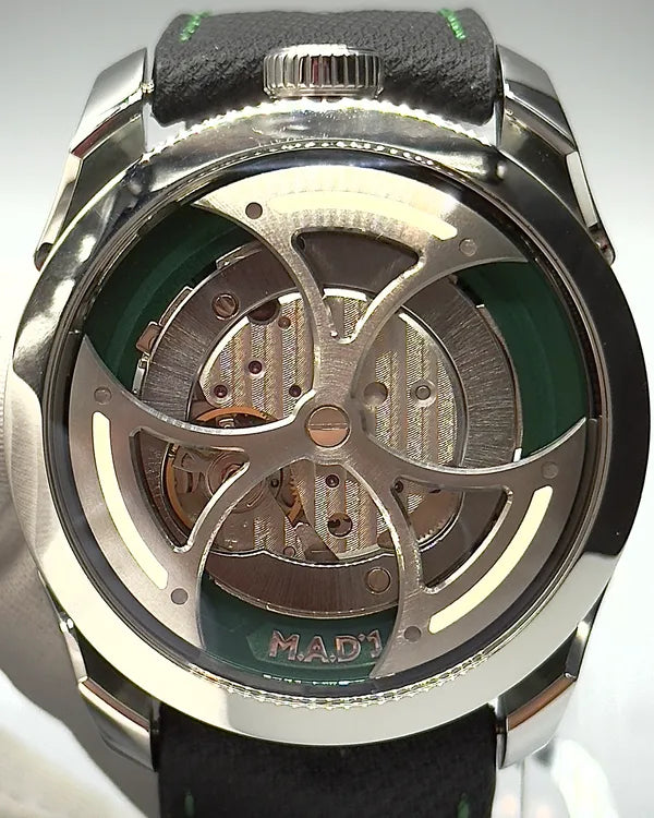 MB&F MAD Edition 1 Green 42MM Skeleton Dial Leather Strap (M.A.D. 1)