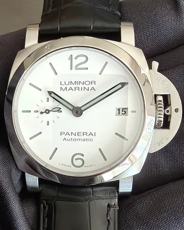 2025 Panerai Luminor Marina Quaranta 40MM White Dial Leather Strap (PAM01271)