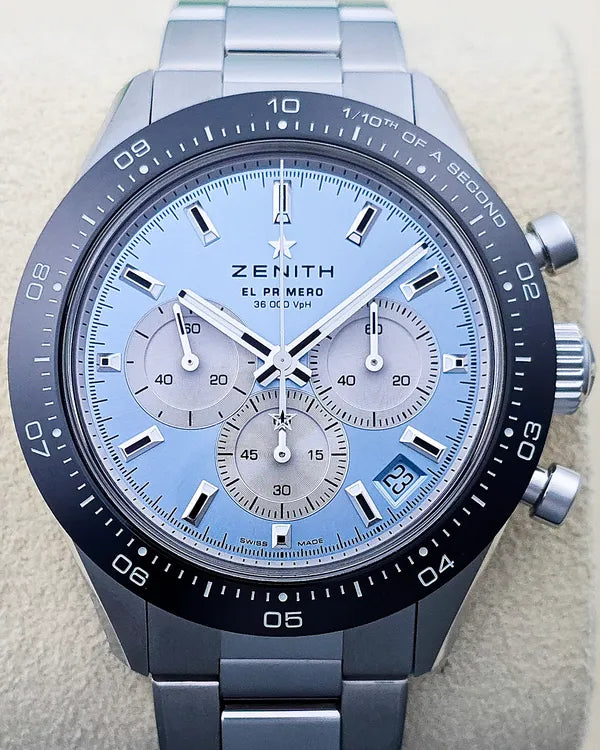 No Reserve - 2024 Zenith Chronomaster Sport "Yoshida" L. E. 41MM Blue Dial Steel Bracelet (03.3106.3600/55.M3100)