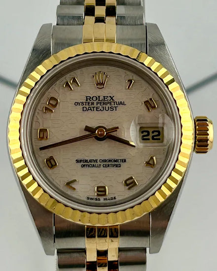 1997 (T Serial) Rolex Lady-Datejust 26MM Cream "Jubilee Motif" Dial Two-Tone Jubilee Bracelet (69173)