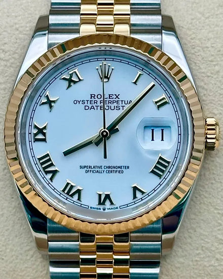 Rolex Datejust 36MM White Dial Two-Tone Jubilee Bracelet (126233)
