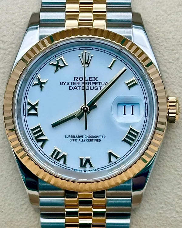 Rolex Datejust 36MM White Dial Two-Tone Jubilee Bracelet (126233)
