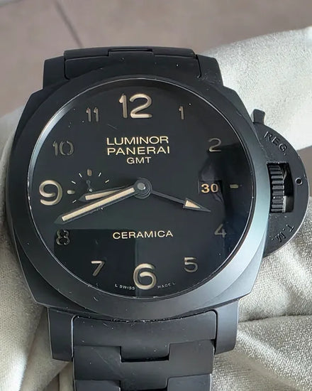 Panerai Luminor 1950 GMT "Tuttonero" 44MM Black Dial Ceramic Bracelet (PAM00438)