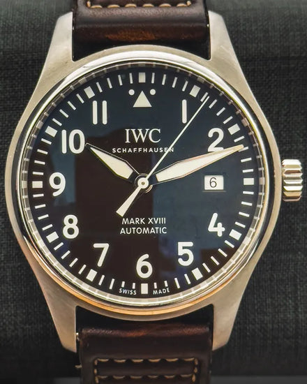 2018 IWC Schaffhausen Pilot Mark XVIII "Antoine de Saint Exupéry" 40MM Brown Dial Leather Strap (IW327003)