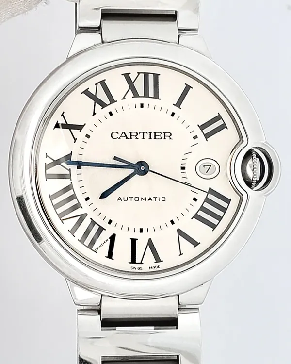 Cartier Ballon Bleu 42MM Silver Dial Steel Bracelet (W69012Z4)