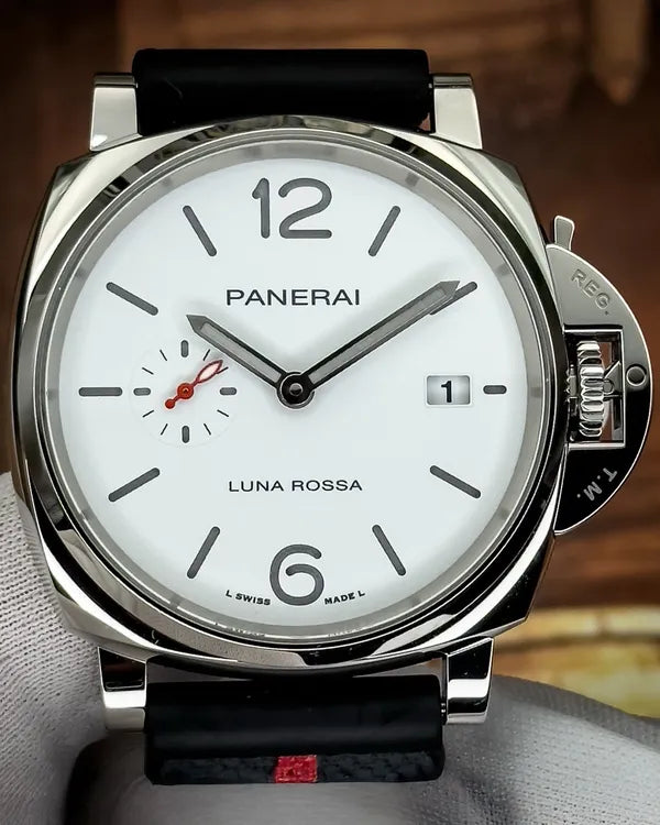 2024 Panerai Luminor Due "Luna Rossa" 42MM White Dial Rubber Strap (PAM01381)