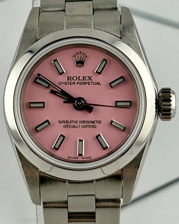 Rolex Oyster Perpetual 26MM Aftermarket Pink Dial Oyster Bracelet (67180)