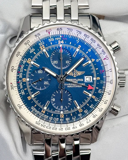 2016 Breitling Navitimer World GMT 46MM Blue Dial Steel Bracelet (A2432212/C651)