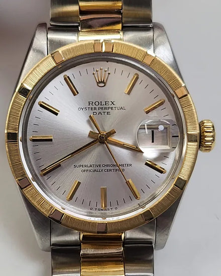 Rolex Oyster Perpetual Date 34MM Silver "Sigma" Dial Two-Tone Oyster Bracelet (1501)
