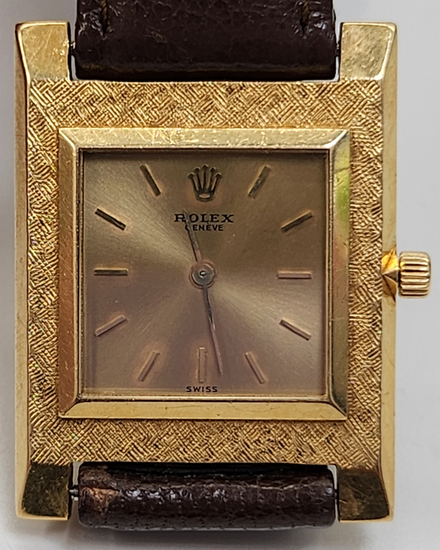 Rolex Cellini Ultra Thin 26MM Gold Dial Leather Strap (9578)