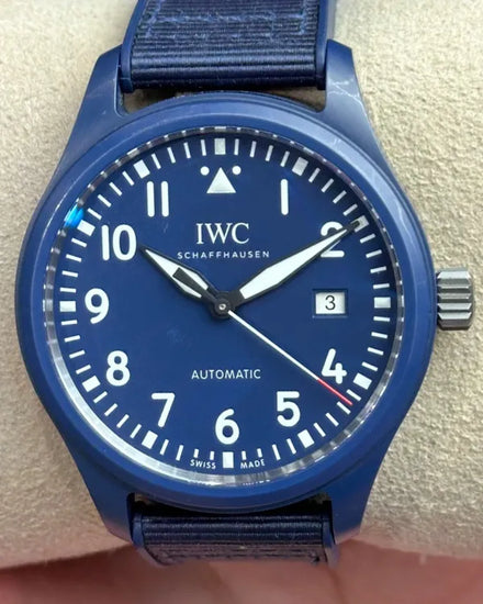 2021 IWC Schaffhausen Pilot "Laureus Sport" 41MM Blue Dial Textile Strap (IW328101)