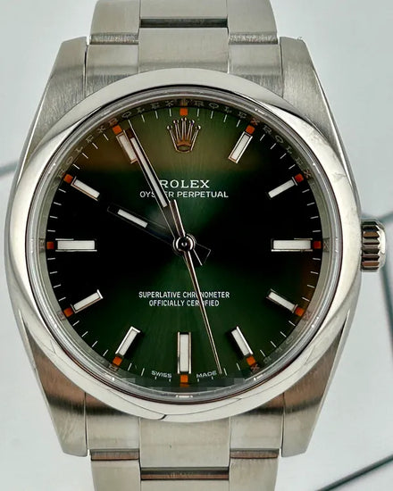 2018 Rolex Oyster Perpetual 34MM Green Dial Oyster Bracelet (114200)
