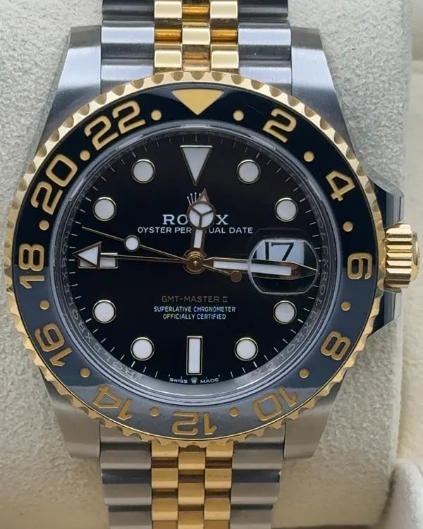 (Albert) Rolex GMT-Master II "Bumblebee" 40MM Black Dial Two-Tone Jubilee Bracelet (126713GRNR)