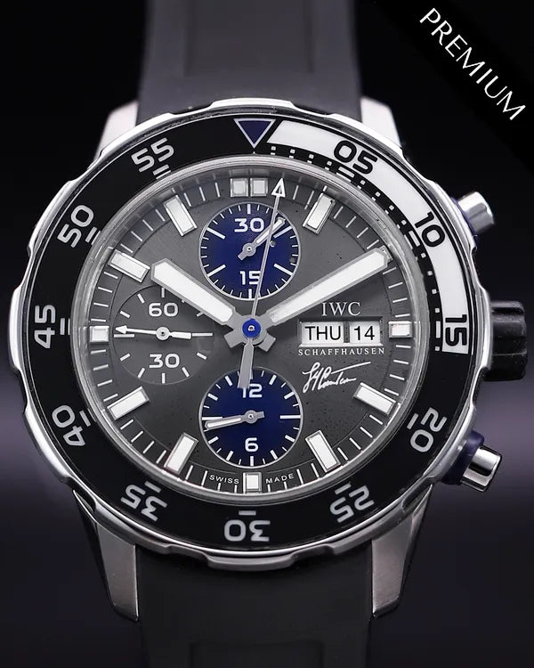 2014 IWC Schaffhausen Aquatimer Chronograph 44MM Grey Dial Rubber Strap (IW376706)