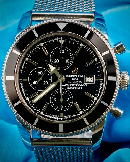 Breitling Superocean Heritage Chronograph 46MM Black Dial Steel Brecelet (A13320)