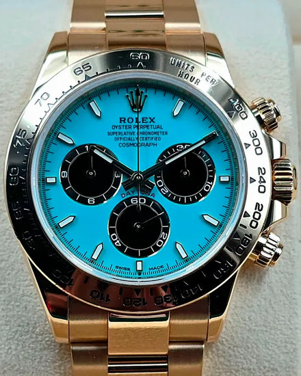 2018 Rolex Cosmograph Daytona 40MM Aftermarket Turquoise Dial Yellow Gold Oyster Bracelet (116508)