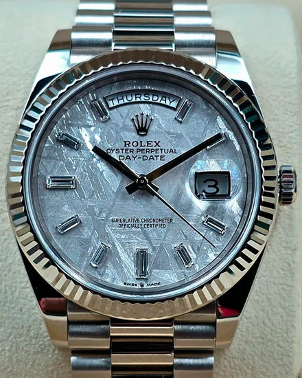 Rolex Day-Date 40MM Meteorite Dial White Gold President Bracelet (228239)