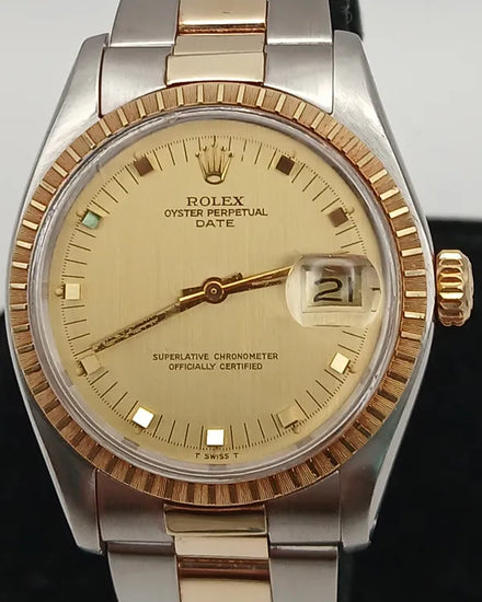 Rolex Oyster Perpetual Date 34MM Champagne Dial Two-Tone Oyster Bracelet (1505)