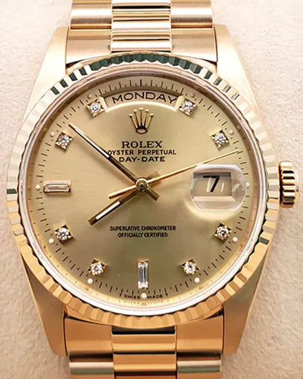 1994 Rolex Day-Date 36MM Champagne Dial President Yellow Gold Bracelet (18238)