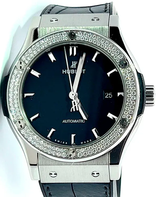 Hublot Classic Fusion 42MM Black Dial Leather Strap (542.NX.1171.LR.1104)