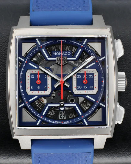Tag Heuer Monaco 39MM Skeleton Dial Rubber Strap (CBL2182.FT6235)