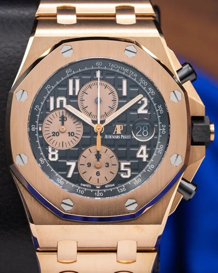 2020 Audemars Piguet Royal Oak Offshore Chronograph "Brick" 42MM Grey Dial Rose Gold Bracelet (26470OR.OO.1000OR.03)