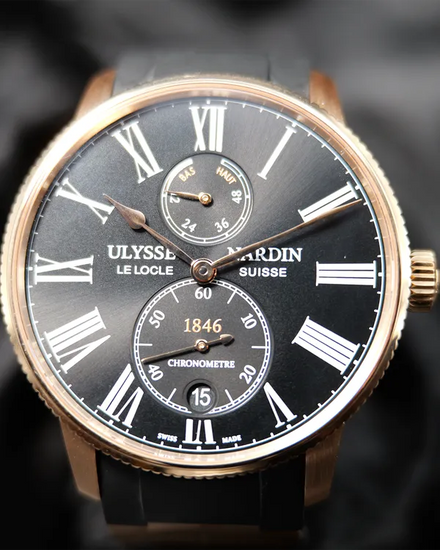 2022 Ulysse Nardin Marine Torpilleur 42MM Black Dial Rubber Strap (1182-310/42)