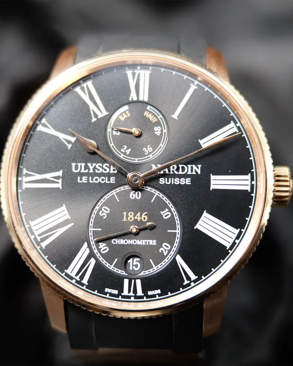 2022 Ulysse Nardin Marine Torpilleur 42MM Black Dial Rubber Strap (1182-310/42)