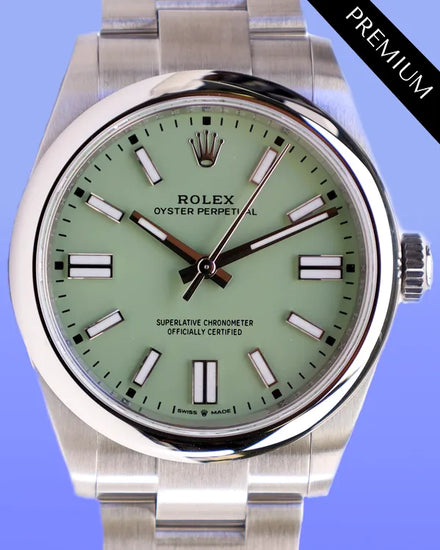 2025 Rolex Oyster Perpetual 41MM Pistachio Dial Oyster Bracelet (134300)