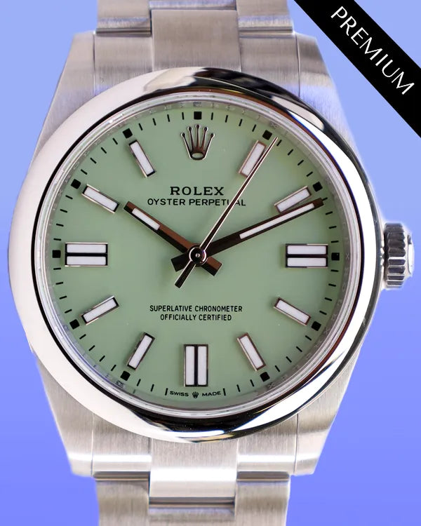 2025 Rolex Oyster Perpetual 41MM Pistachio Dial Oyster Bracelet (134300)