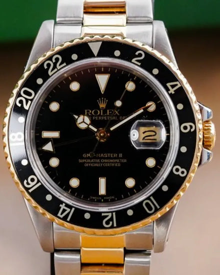 1988 (R Serial) Rolex GMT-Master II 40MM Black Dial Two-Tone Oyster Bracelet (16713)
