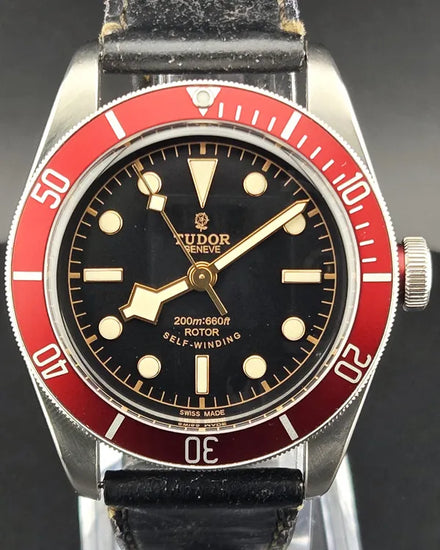Tudor Black Bay Heritage "Smiley" 41MM Black Dial Leather Strap (79220R)