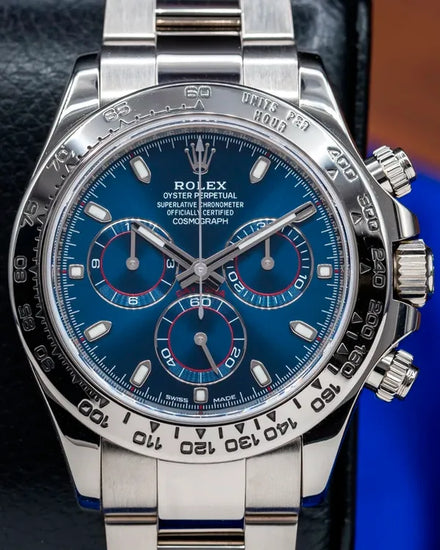 Rolex Cosmograph Daytona 40MM Blue Dial White Gold Bracelet (116509)