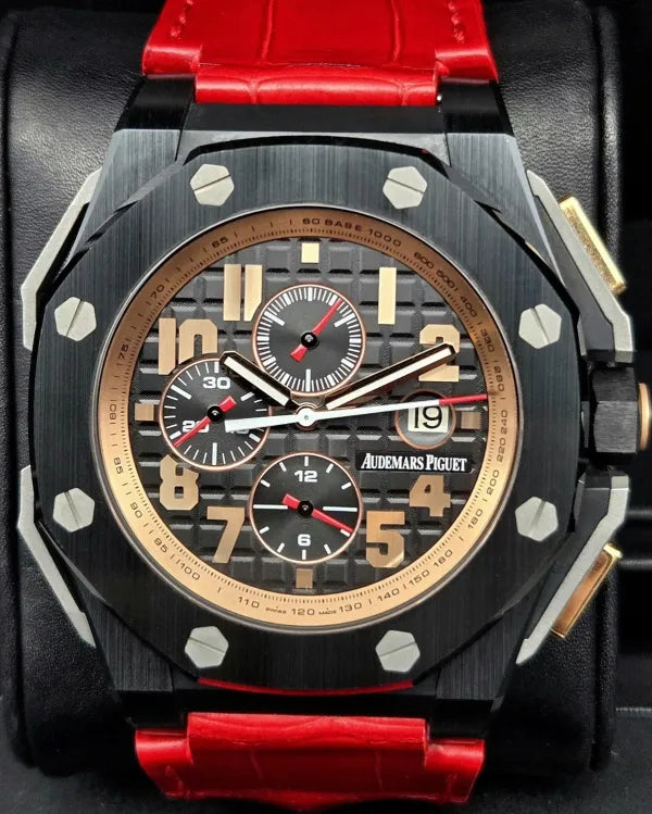 2011 Audemars Piguet Royal Oak Offshore "Arnold Schwarzenegger The Legacy" L.E. 48MM Black Dial Leather Strap (26378IO.OO.A001KE.01)