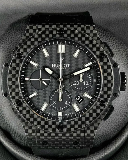 Hublot Big Bang 44MM Carbon Fiber Dial Rubber Strap (301.QX.1724.RX)