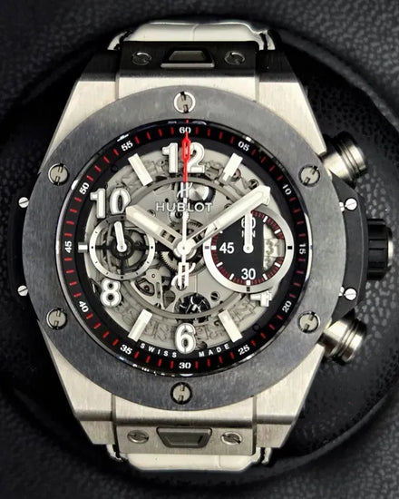Hublot Big Bang Unico Chronograph 44MM Skeleton Dial Leather Strap (411.NM.1170.RX)