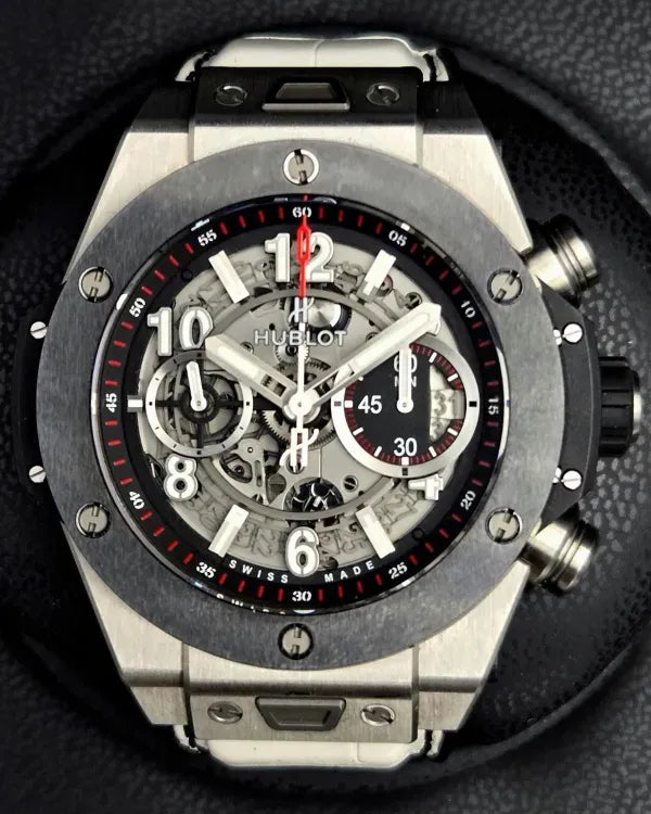 Hublot Big Bang Unico Chronograph 44MM Skeleton Dial Leather Strap (411.NM.1170.RX)
