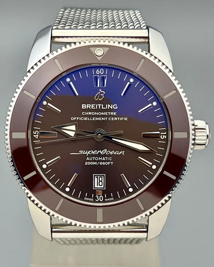 No Reserve - 2018 Breitling Superocean Heritage II 46MM Brown Dial Steel Bracelet (AB202033/Q618)