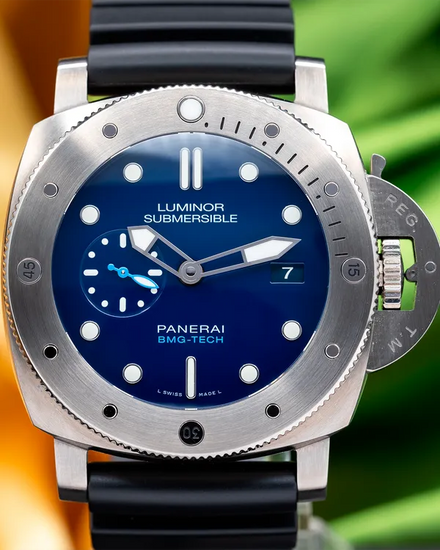 2018 Panerai Submersible 1950 3 Days BMG-Tech 47MM Blue Dial Rubber Strap (PAM00692)