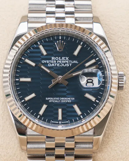2021 Rolex Datejust 36MM Blue "Fluted Motif" Dial Jubilee Bracelet (126234)