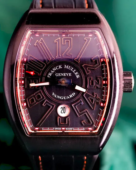 2022 Franck Muller Vanguard 44MM Black Dial Leather Strap (V45 DT BR NR 5N)