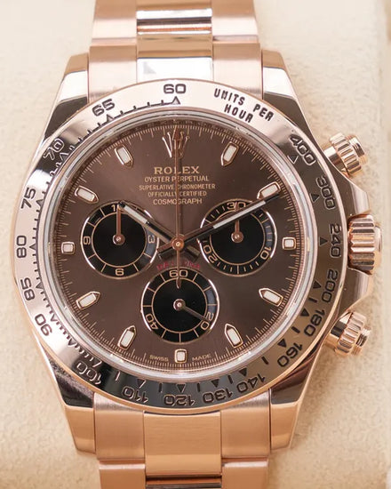 2022 Rolex Cosmograph Daytona 40MM Chocolate Dial Rose Gold Oyster Bracelet (116505)
