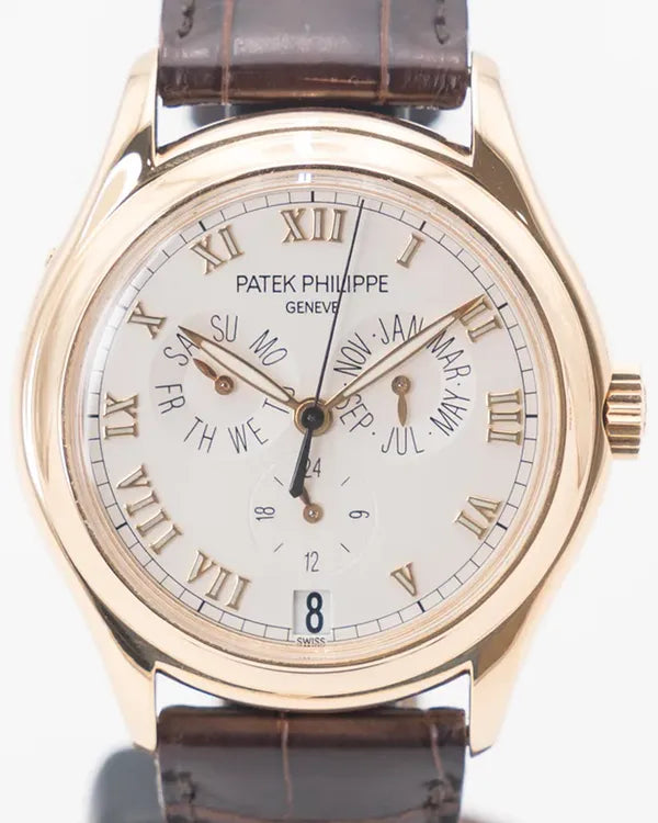 Patek Philippe Annual Calendar 37MM Cream Dial Leather Strap (5035J)