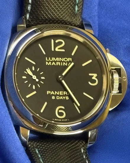 2015 Panerai Luminor Marina 8 Days 44MM Black Dial Leather Strap (PAM00510)