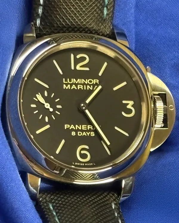 2015 Panerai Luminor Marina 8 Days 44MM Black Dial Leather Strap (PAM00510)