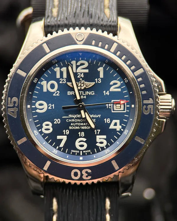 2017 Breitling Superocean 42MM Blue Dial Leather Strap (A17365)