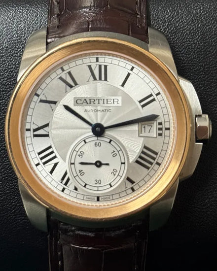 Cartier Calibre de Cartier 42MM Silver Dial Leather Strap (W7100039)
