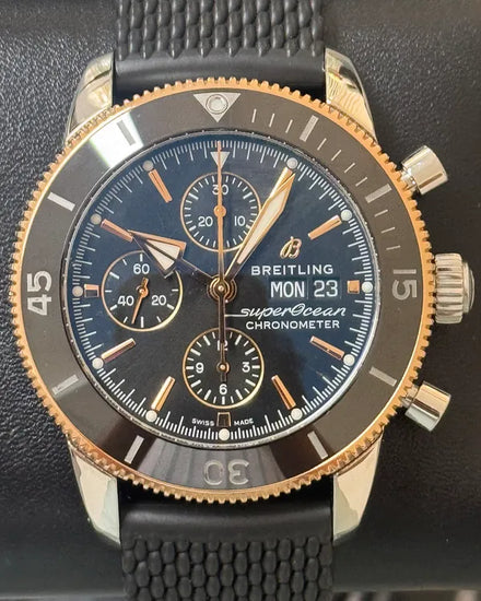 2018 Breitling Superocean Heritage II 44MM Black Dial Rubber Strap (U13313121B1A1)
